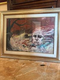 Quadro Romano Mussolini olio su tela certificato