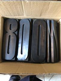 Caratteri in legno misure grandi da cm 14/1820/22/