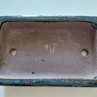 Vaso per bonsai forma rettangolare, gres smaltato.