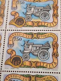 foglio 50 francobolli tasso e la storia postale