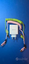 Set Caricatore Rapido Volt42 + 2 Cavi Combo