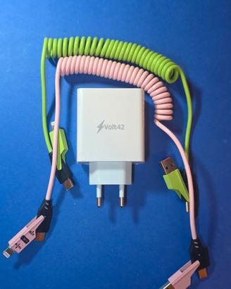 Set Caricatore Rapido Volt42 + 2 Cavi Combo