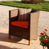 Poltrona da esterno rattan sintetico e legno teak