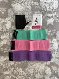Set 5 in 1, 3 fasce elastiche fitness
