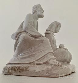 Gaetano Dal Monte Scultura Ceramica Sacra Famiglia