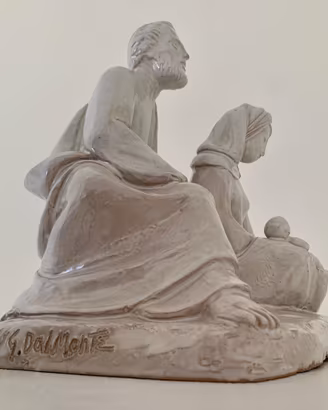 Gaetano Dal Monte Scultura Ceramica Sacra Famiglia
