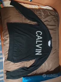 Felpa Calvin Klein nera e grigia taglia M