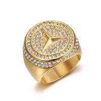 Anello Mercedes unisex con brillantini incastonati