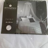 Tenda/ baldacchino da letto bianca NUOVA MAI USATA