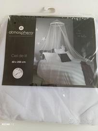 Tenda/ baldacchino da letto bianca NUOVA MAI USATA