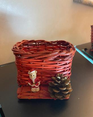 Cestino decorativo natalizio