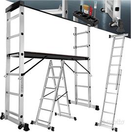 tectake Scala Alluminio 4in1 Multifunzione