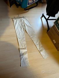 pantaloni  pelle bianchi