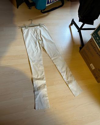 pantaloni  pelle bianchi