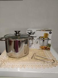 Pentola in Acciaio Inox 18/10 con Coperchio Vetro 