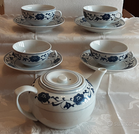 Tazze da the n.4 con piattino e teiera