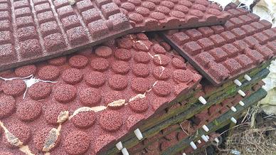 Mattonelle in gomma antitrauma 50x50.40x40 rosse