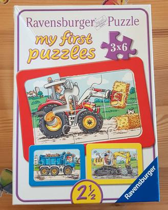 Puzzle veicoli Ravensburger 3x6 pezzi