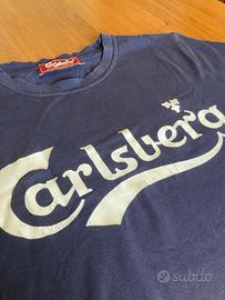 T-shirt Carlsberg blu scuro a maniche corte