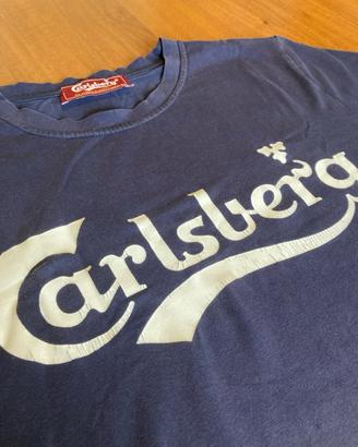 T-shirt Carlsberg blu scuro a maniche corte