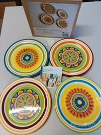 4 piatti da collezione colorati brandani nuovi