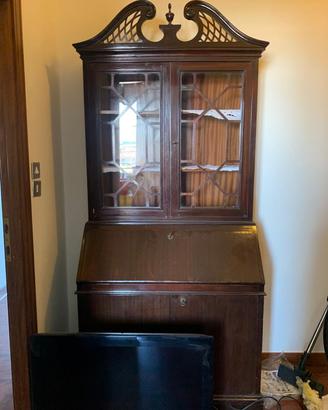 Credenza Vetrina scrittoio, Antica