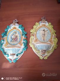 Acquasantiere in ceramica di Caltagirone