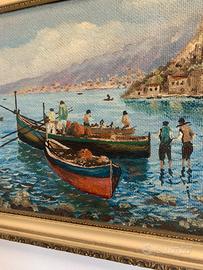 dipinto olio su tela con cornice