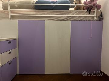Letto con armadio per bambina/ragazza