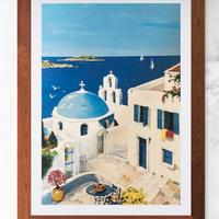 QUADRO STAMPA/POSTER PAESAGGIO DI MARE BLU