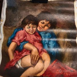 Cecconi olio su tela - ragazzi