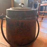 antico paiolo senese in rame sbalzato