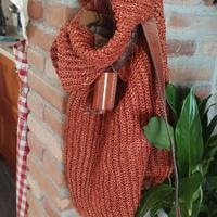 BORSA IN RAFFIA A TRACOLLA RIVESTITA INTERNAMENTE