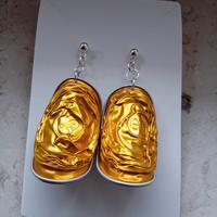 Orecchini artigianali capsule caffè in alluminio 