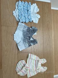 Vestiti e conpleti estivi 1-3 mesi, 56 cm. Neonata