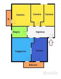 Appartamento di 100 m² con 5 locali e box auto a B