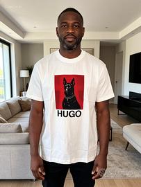 T-shirt HUGO Uomo Bianca con Stampa Dobermann