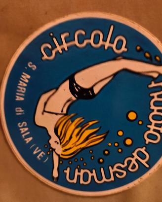 Adesivo vintage nuoto desman Venezia 