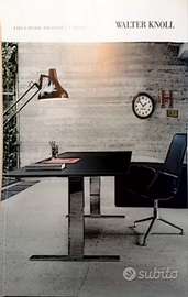 Scrivania cuoio nero, L.250cm x P.100cm, Knoll