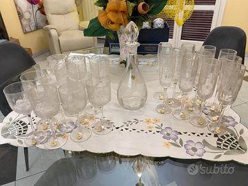 Servizio 28 Calici Cristallo 24% PbO + Decanter