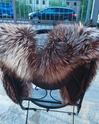 Collo / Stola in vera volpe argentata