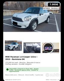 Mini Paceman 1.6 Cooper 122cv