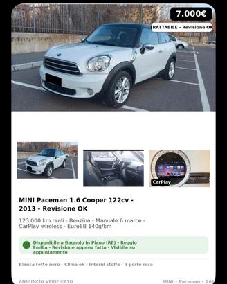 Mini Paceman 1.6 Cooper 122cv