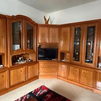 Mobile soggiorno angolare in legno massello con ve