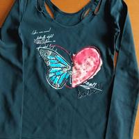 Maglia cotone maniche lunghe con stampa