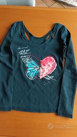 Maglia cotone maniche lunghe con stampa