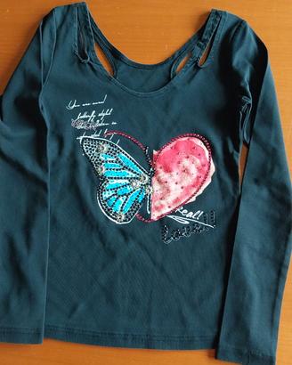 Maglia cotone maniche lunghe con stampa