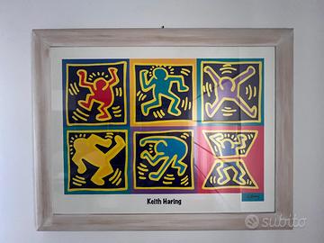 2 Quadri Stampa Pop Art - Keith Haring con Cornici
