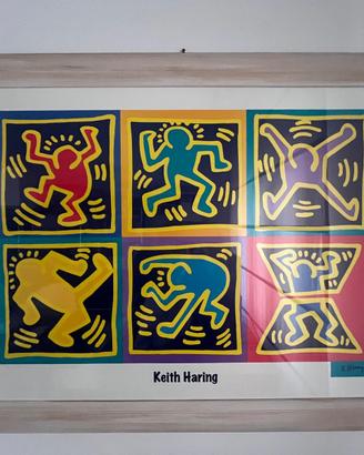2 Quadri Stampa Pop Art - Keith Haring con Cornici