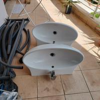 lavello sospeso con miscelatore scarico e piletta 